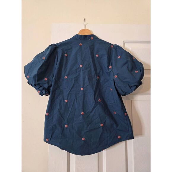 Anthropologie Mare Mare Puff-Sleeve Embroidered Blouse S NWT $138 - Picture 8 of 11
